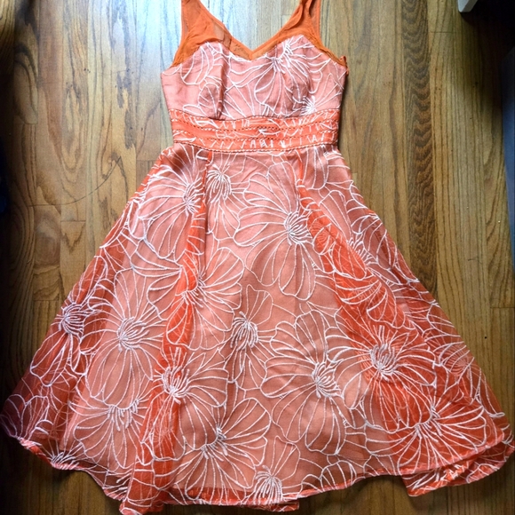 NWT Anthropolgie Moulinette Soeurs Embroidered Peach Dress - Picture 1 of 8